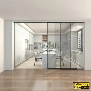 Ebco Window, Door & Glass Hardware Linked Sliding Partition System 80 - Soft Close Vertical Profile Side Cover Only with Weather Strip Slot for Linked Sliding Partition System Slim 80 -Soft Close