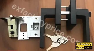 Ebco Window, Door & Glass Hardware 2 Way Syncro Sliding Partition System 100 - Soft Close (For 2+2 doors) Mortise Handle Lock for Sliding Partition System (with keys)