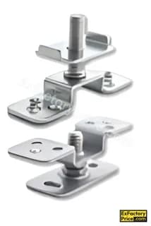 Ebco Window, Door & Glass Hardware 2 Way Syncro Sliding Partition System 100 - Soft Close (For 2+2 doors) Fixed Door Bracket Kit -Aluminium (for Sliding Partition System)
