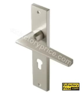 Ebco Window, Door & Glass Hardware WOOD SLIDING FOLDING FITTING Mortise Door Handle Brass Zen - Backplate 2