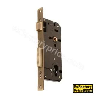 Ebco Window, Door & Glass Hardware WOOD SLIDING FOLDING FITTING Mortise Door Lock Body Brass Zen 2 (85 x 50mm)