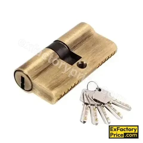 Ebco Window, Door & Glass Hardware WOOD SLIDING FOLDING FITTING Mortise Door Lock Cylinder Brass Zen - 70 (Key x Knob) MDLCBZ-70-1K-BL BL