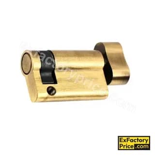 Ebco Window, Door & Glass Hardware WOOD SLIDING FOLDING FITTING Mortise Door Lock Half Cylinder Brass Zen - 70 (with Knob)