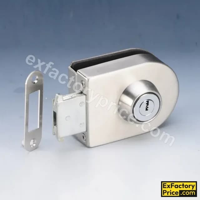 Ebco Window, Door & Glass Hardware GLASS DOOR LOCK - SS304 Openable Glass Door Lock - Glass to Wood-SS304 OGDL1-GW 10-12mm BS