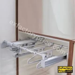 Ebco Bed & Wardrobe Fittings & Accessories Wardrobe Accessories > WARDROBE PULLOUTS Wardrobe Rack-Trouser / Saree (6+6 Hangers)