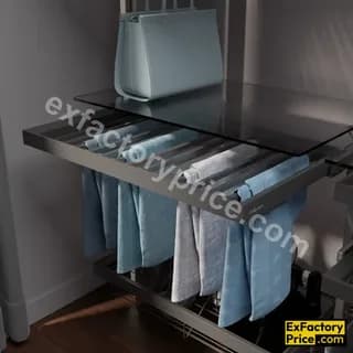 Ebco Bed & Wardrobe Fittings & Accessories Wardrobe Accessories > WARDROBE PULLOUTS Wardrobe Pullout 2 - Trouser / Saree (Soft Close) (With 7 Hangers)