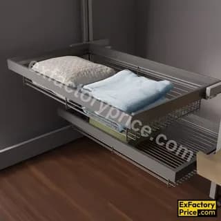 Ebco Bed & Wardrobe Fittings & Accessories Wardrobe Accessories > WARDROBE PULLOUTS Wardrobe Pullout 2 Basket -(Soft Close)