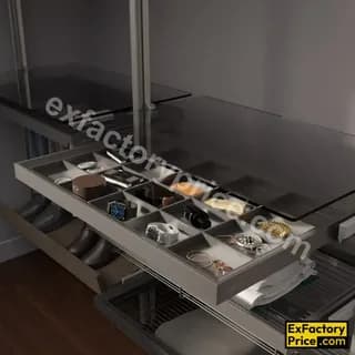 Ebco Bed & Wardrobe Fittings & Accessories Wardrobe Accessories > WARDROBE PULLOUTS Wardrobe Pullout 2 Drawer Organiser (Soft Close)