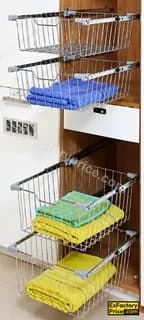 Ebco Bed & Wardrobe Fittings & Accessories Wardrobe Accessories > WARDROBE PULLOUT IRONING BOARD Pullout Basket for Wardrobe (Please place order for Zipco Slides 2/1/STDS45 ZW to use with Pullout Basket for Wardrobe . Prices of slides not included)