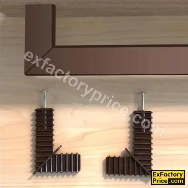 Ebco Bed & Wardrobe Fittings & Accessories Wardrobe Accessories > WARDROBE RAIL FITTINGS L' Connector for Rectangular Al. Rail WRF-RRC-BR BR