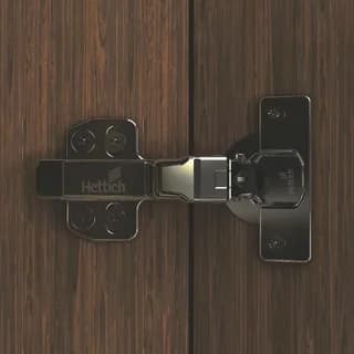 Hettich Magma Black Onsys Clip On Hinge Soft Close (Silent System) with 4 Hole Mounting Plate