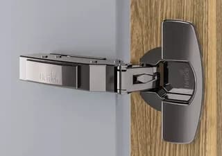 Hettich 8645i Obsidian Black Sensys Clip On Hinge Soft Close (Silent System) with Mounting Plate Opening angle 110°