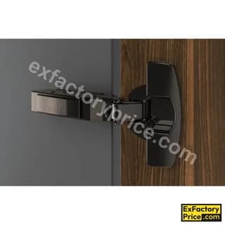 Hettich 8631i Obsidian Black Sensys Clip On Hinge Soft Close (Silent System) with  Mounting Plate Opening angle 95°